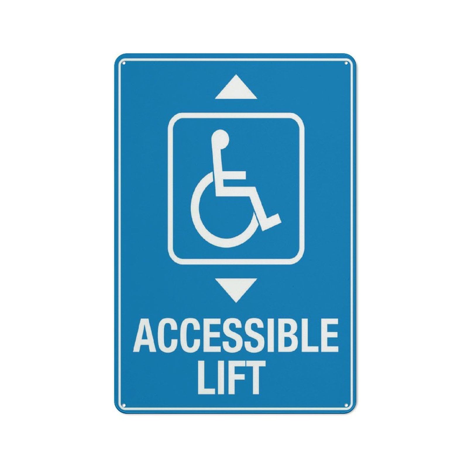 Accessible Lift Sign - 12"x8" Tin Plate, Great for Indoor Use for Business