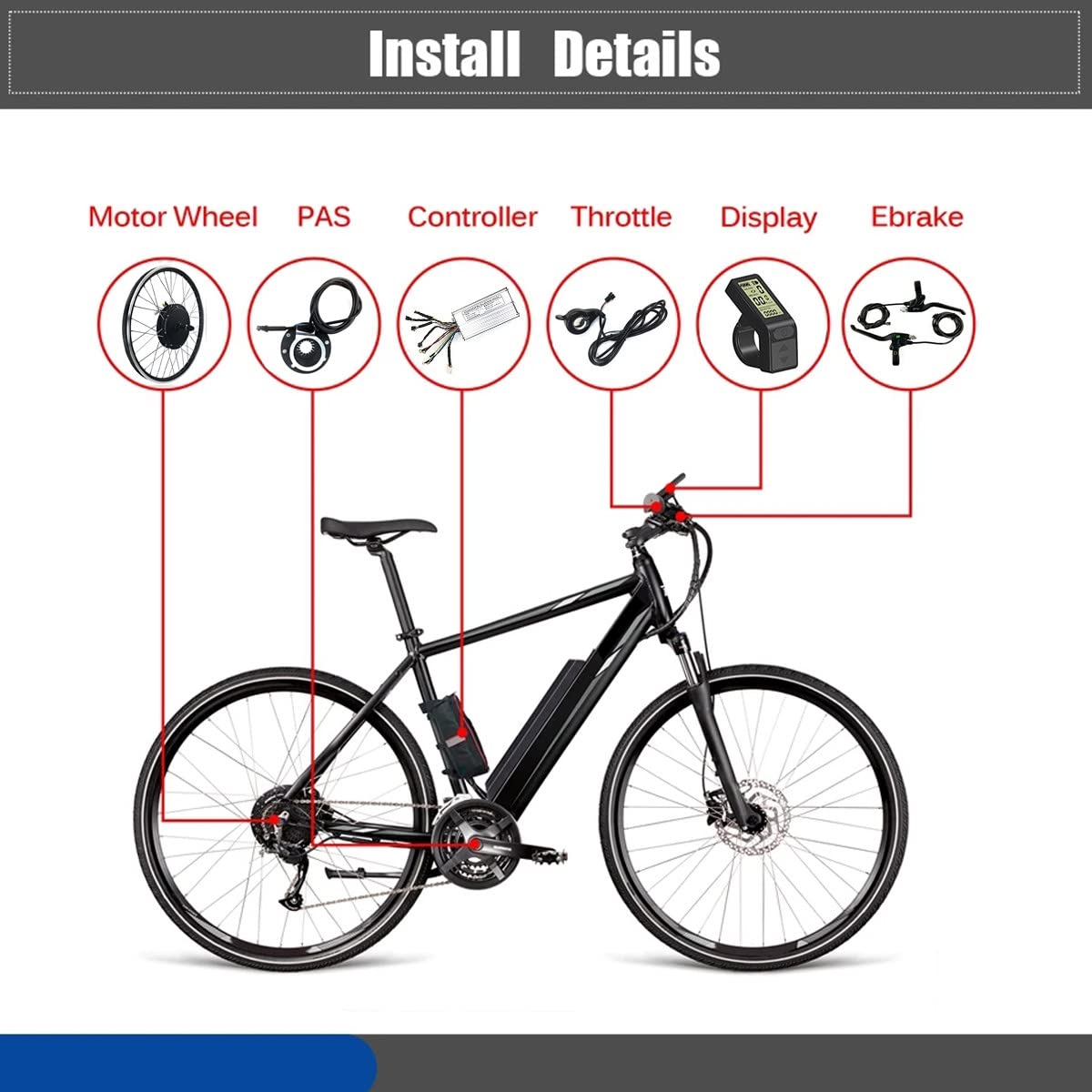 Kit de Conversion de Vélo Électrique, Kit de Conversion de Vélo Électrique Roue Arrière, Moteur de Moyeu 48 V 1000 W/1500 W, Roue de Moteur de Vélo Électrique avec Affichage ,48V1500W-27.5 Kit de Conversion de Vélo Électrique, Kit de Conversion de Vélo Électrique Roue Arrière, Moteur de Moyeu 48 V 1000 W/1500 W, Roue de Moteur de Vélo Électrique avec Affichage ,48V1500W-27.5