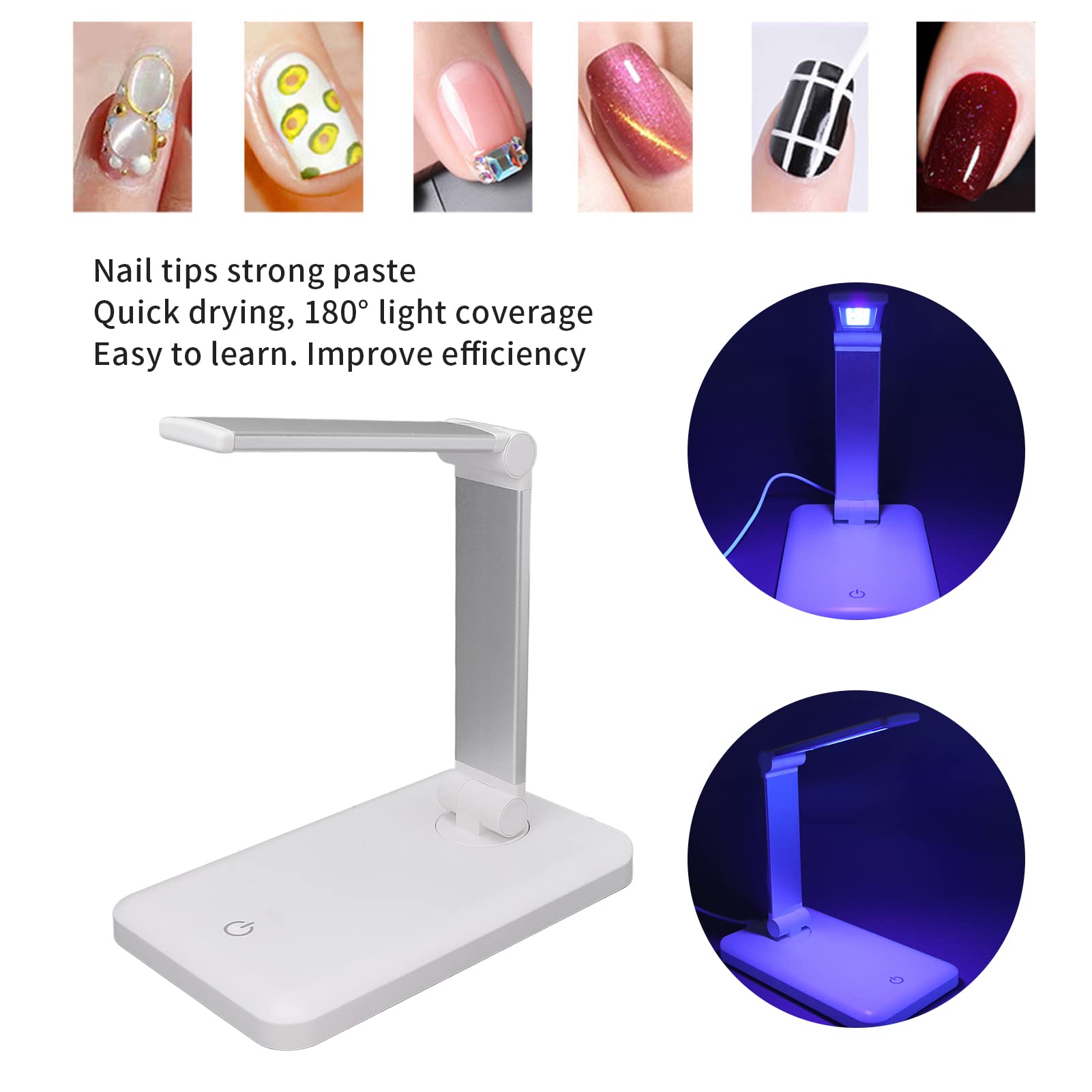 Lampada LED UV Pieghevole per Unghie in Gel - Essiccatore Rapido con Cavo USB