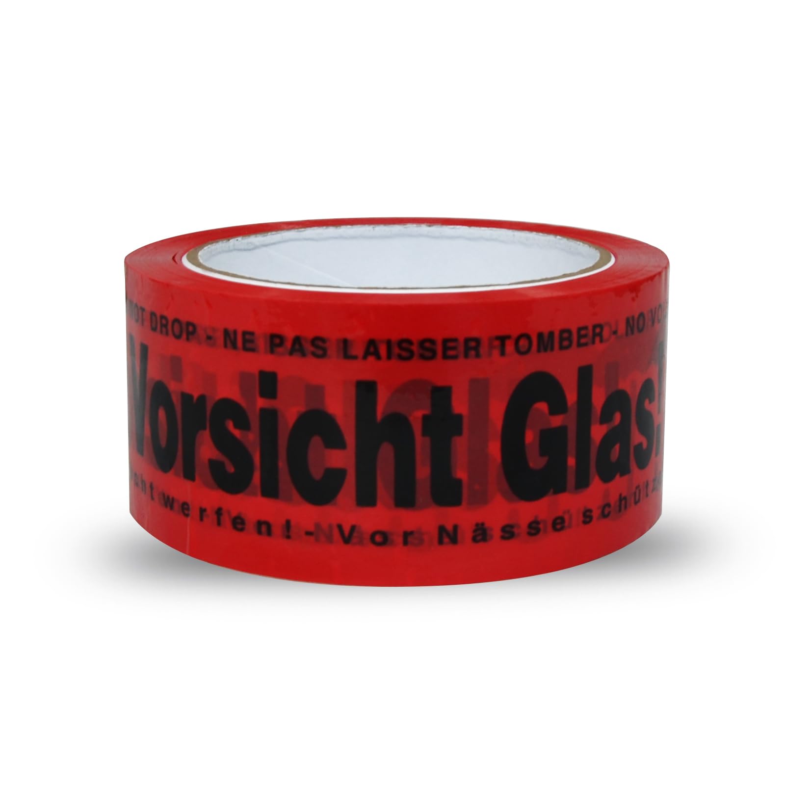 BIGtec Paketklebeband „Vorsicht Glas“ – 6 Rollen, 48 Mm Breit, 66 M Lang, Braun Mit Warnaufdruck – Stabiles Verpackungsband Für Kartons Und Pakete