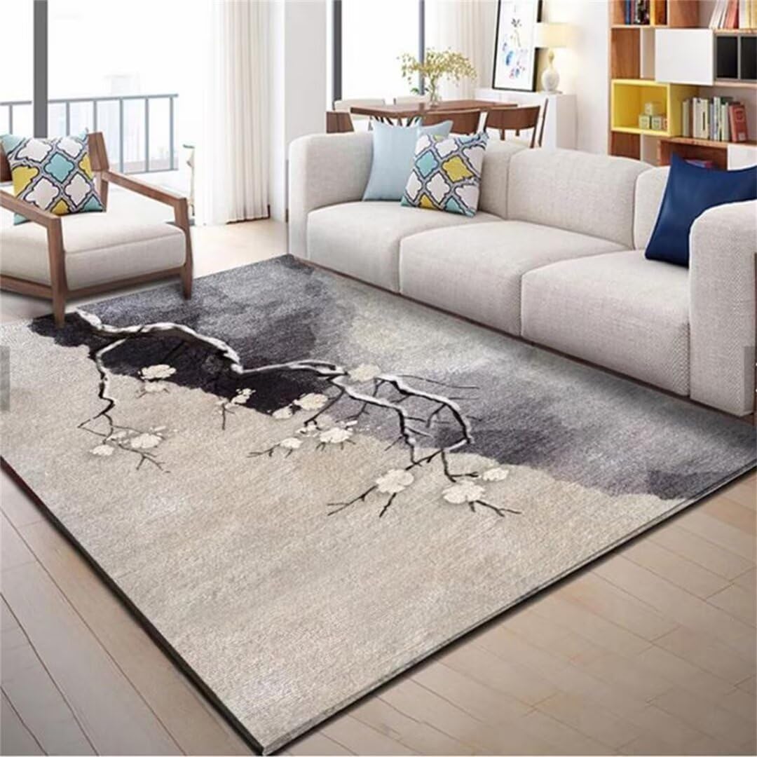 Tapis lavable et indéformable : le grand tapis de salon floral 200x300cm