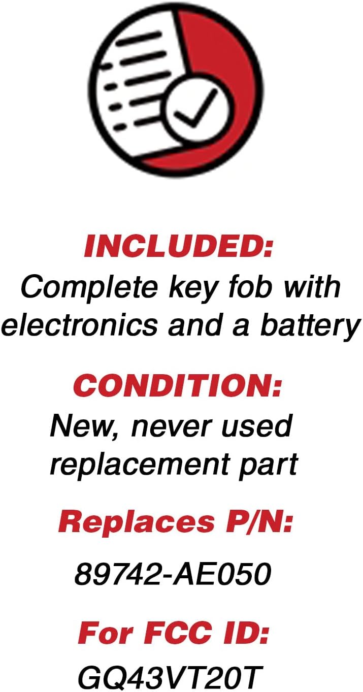 KeylessOption Keyless Entry Remote Control Mini Van Key Fob Replacement for GQ43VT20T