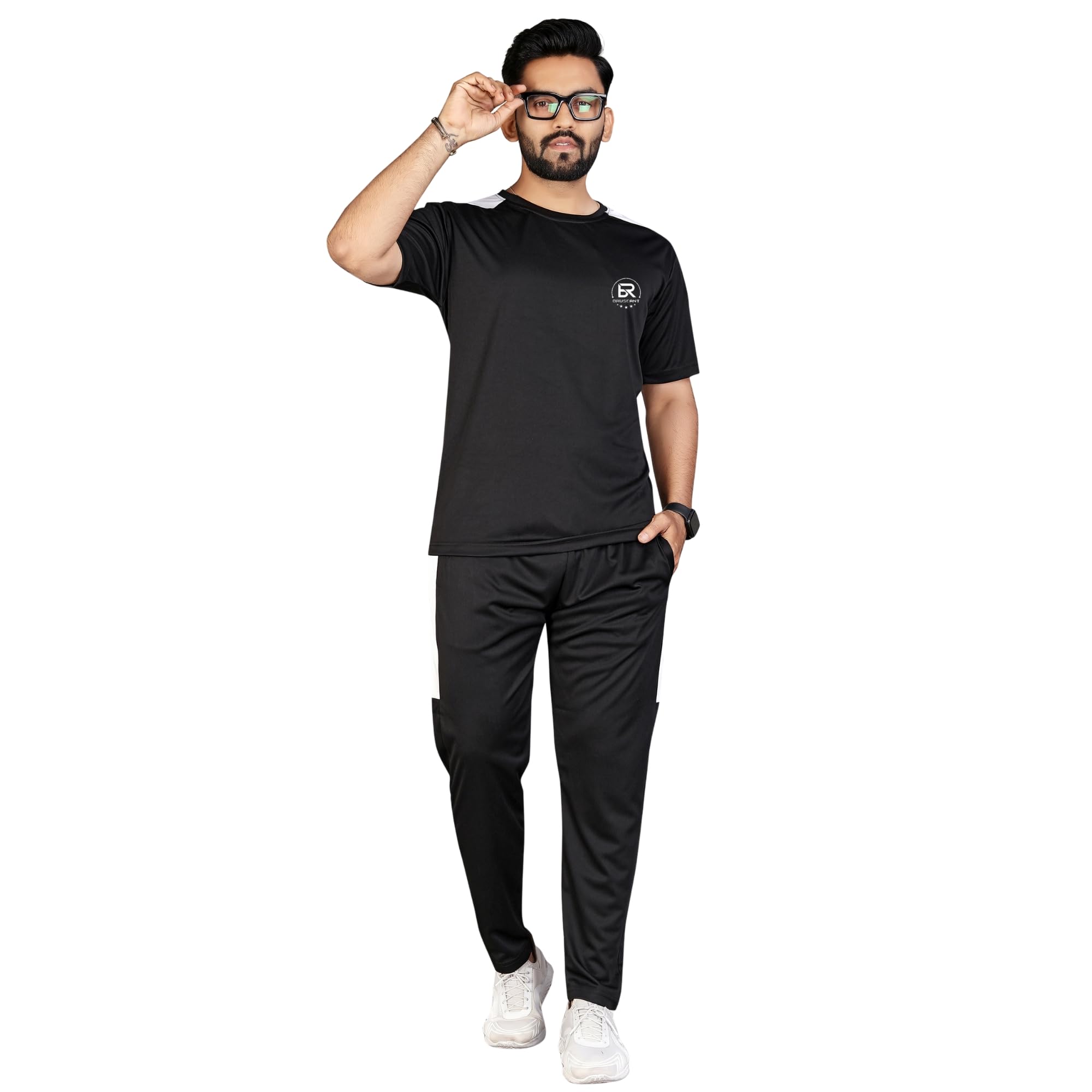 Men's Track Set For Casual And Sports Activity | Cotton Fabric| Half Sleeve Round Neck Top & Track Pants |Soft Texture | Regular Fit | LAXMI -01- FIGHTER-image-2