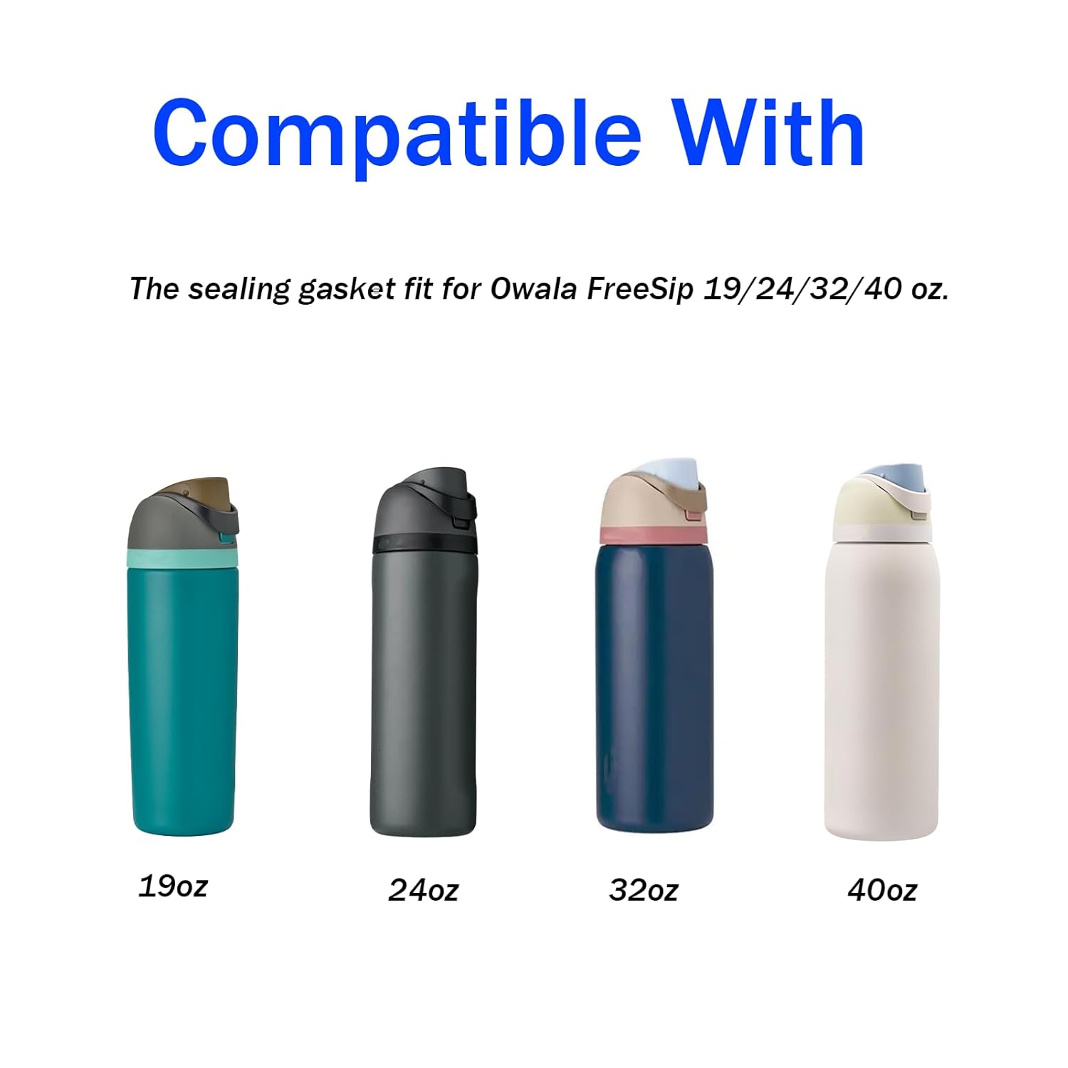 6 Pcs Silicone Lid Seal O Ring Sealing Gaskets Replacement Parts for Owala,Bottle O Seal Ring Replacement Compatible with Owala FreeSip,Gray - Image 5