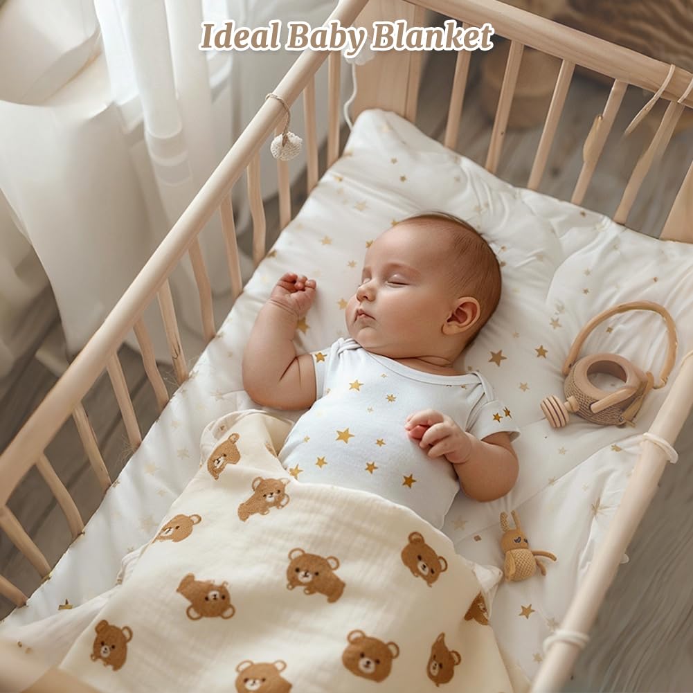 Mussole Neonato 100% Cotone Assorbenti Traspiranti 25x50 cm 6 Pezzi