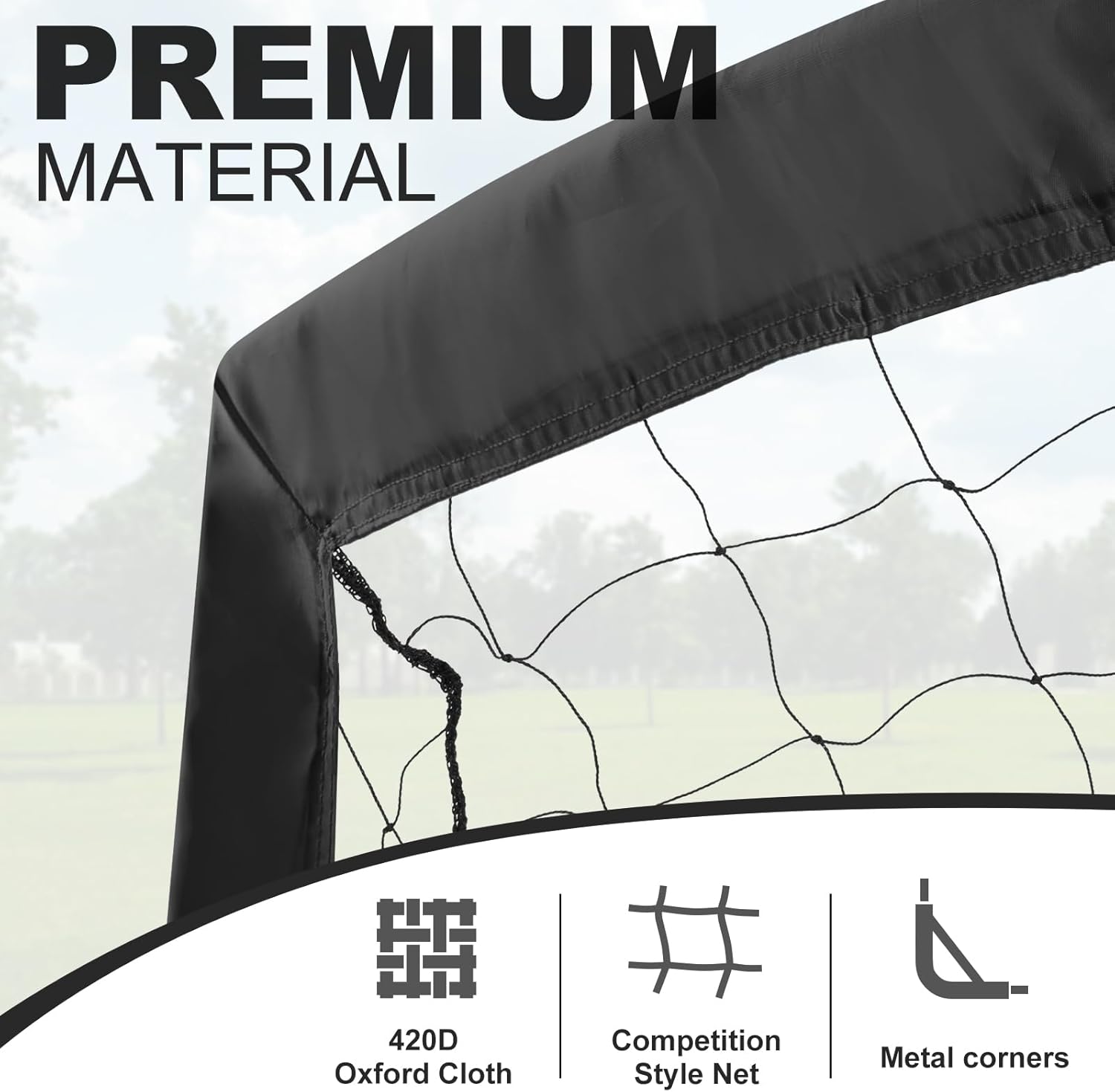 BOHEN 11x5.5 FT/9x5 FT/6x4 FT Portable Metal Soccer Goal for Backyard with Carry Bag - Fun for Outdoor Indoor Training Games for Kids and Adult, Easy Storage