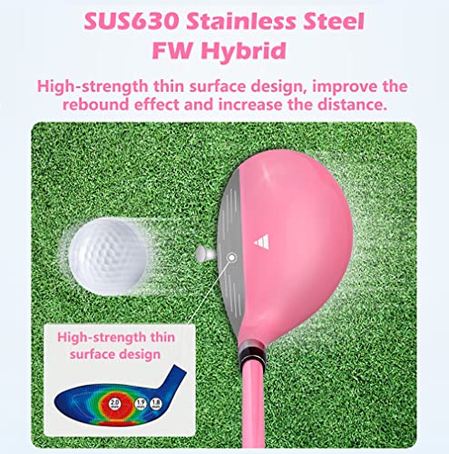 Conjuntos-de-Golf-para-MujerSet-Completo-para-Principiantes11-Palos-de-Golf-con-Bolsa-de-TransporteEje-de-GrafitoMujer-Mano-Derecha