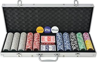 Pokerkoffer, Koffer mit 500 Chips, Laser Aluminium