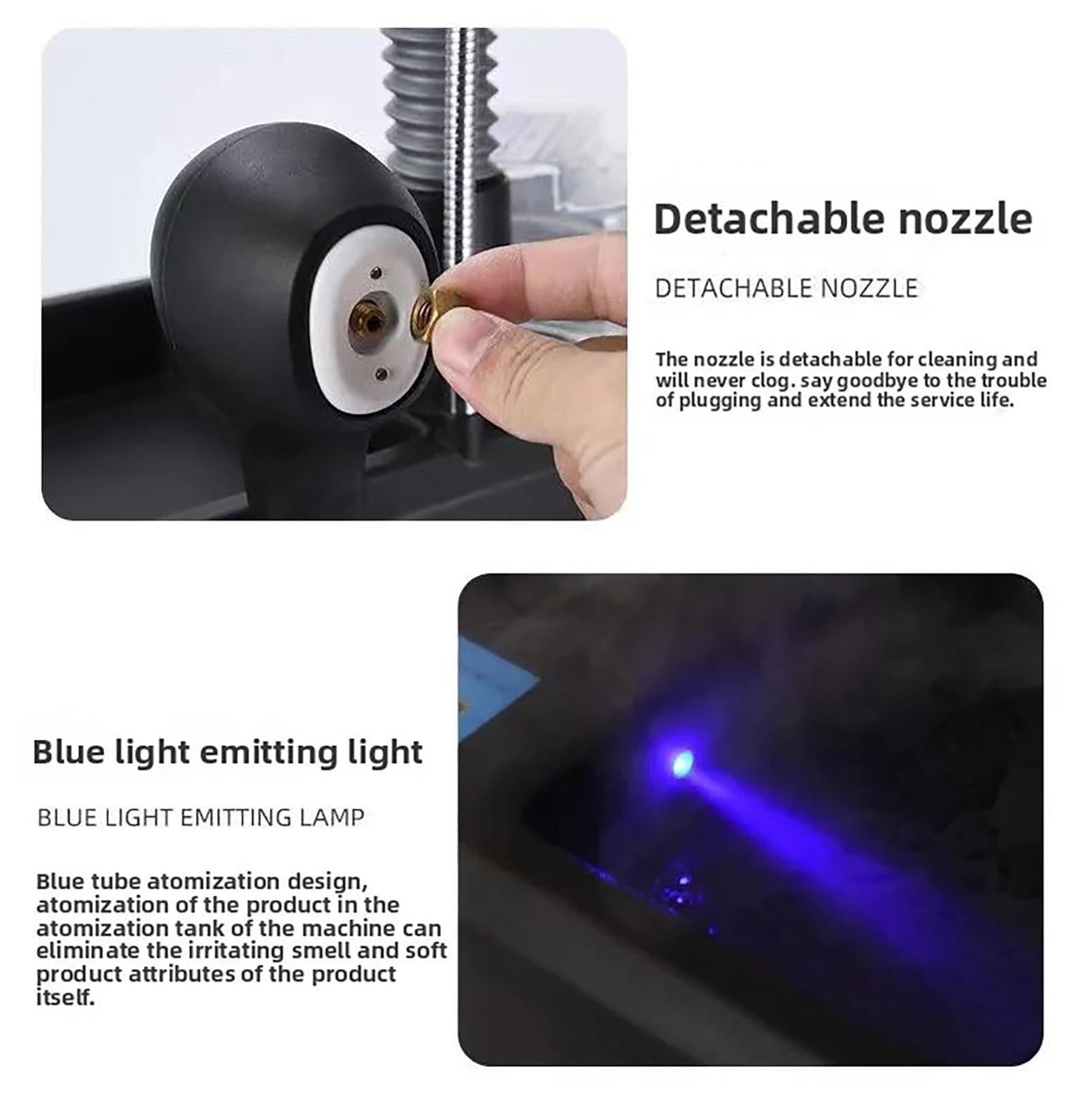 Vaporizzatore Nano per Capelli, Pistola a Vapore Nano Multifunzionale da 1750 W, Irroratore per Capelli con Ioni Negativi Luce Blu, Dispositivo per Saloni Spa per la Riparazione dei Capelli