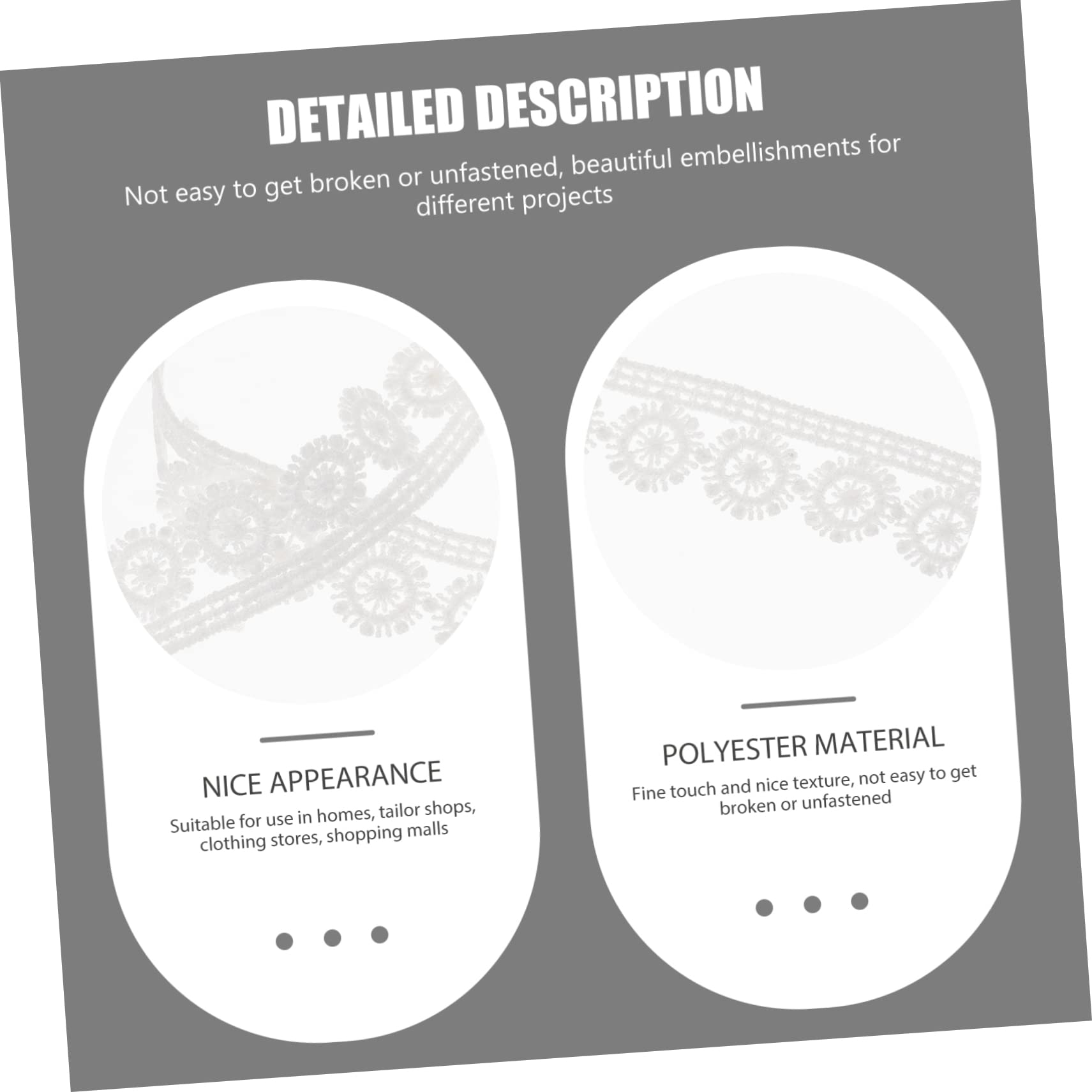 STOBOK 5rollos Cinta De Encaje Decorativa Para Manualidades De Yardas De Encaje Bordado Para Vestidos De Novia Ropa y Accesorios De Costura