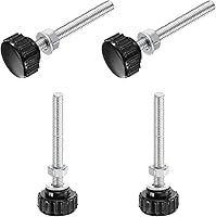 Vista 102 de Uxcell 4 juegos de perillas estriadas con tornillos de pulgar y tuercas, rosca macho métrica M6 x 35 mm, cabeza de plástico de 25 mm, perillas