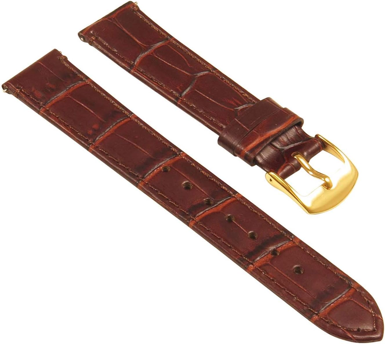 StrapsCo Crocodile Embossed Women's Leather Watch Band