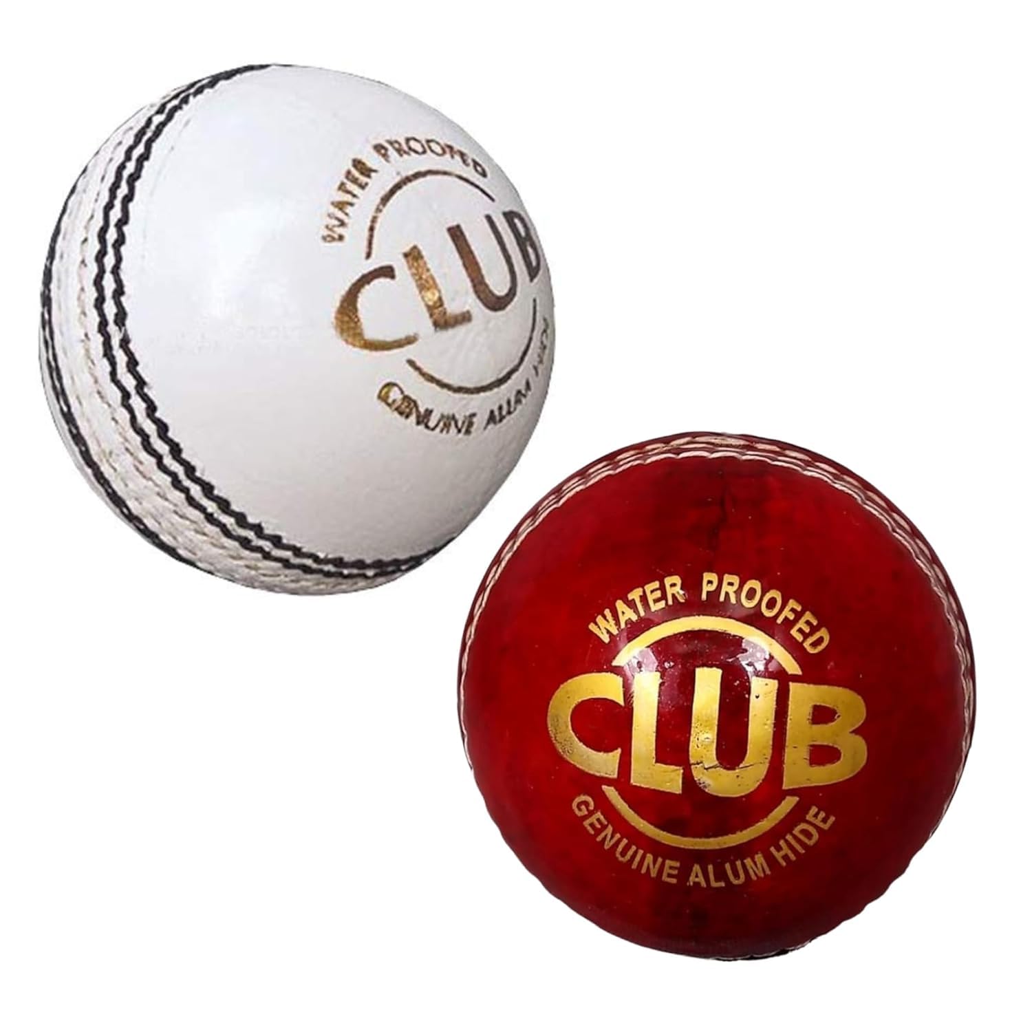 Sports Club Leather Cricket Ball - Two Piece Club Size Match Practice Ball - Red/White - 156g-picture-16