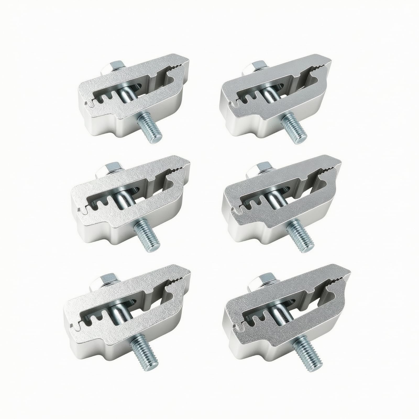 6 Stück Stabil Montageklammer, Silber