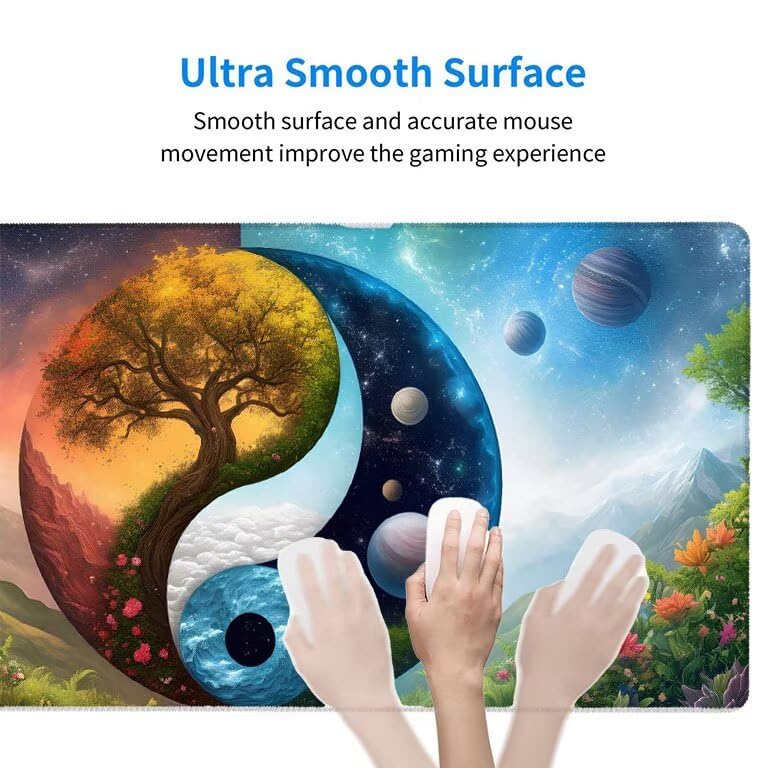 Tappetino Mouse Gaming XXL 1600 x 800 mm Tappetino Antiscivolo Sottomano Da Scrivania Per Mouse e Tastiera, Con Base In Gomma Antiscivolo, Lavabile, Mouse Pad Albero della vita, Regalo per Uomo L-867