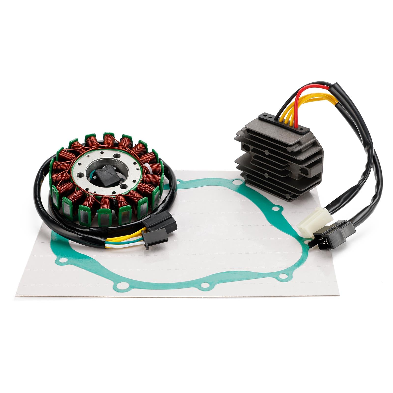 Magneto Stator + 2-Plug Voltage Rectifier + Gasket für Suzuki SV650 SV650S 99-02