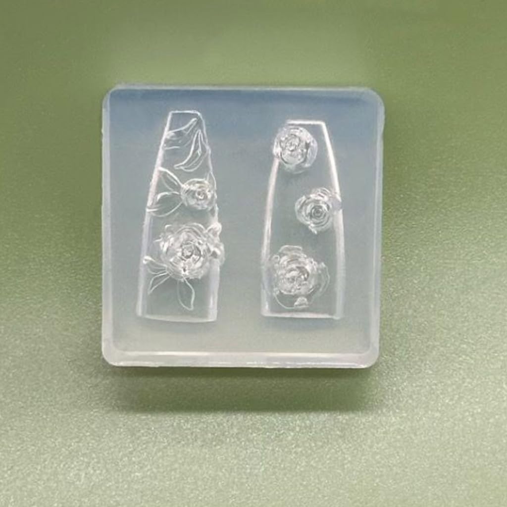 Silicone Nail Art Mold Accessory Molds Flower Theme Nail Decorative Mold Silicone Texture for Various Nail Types