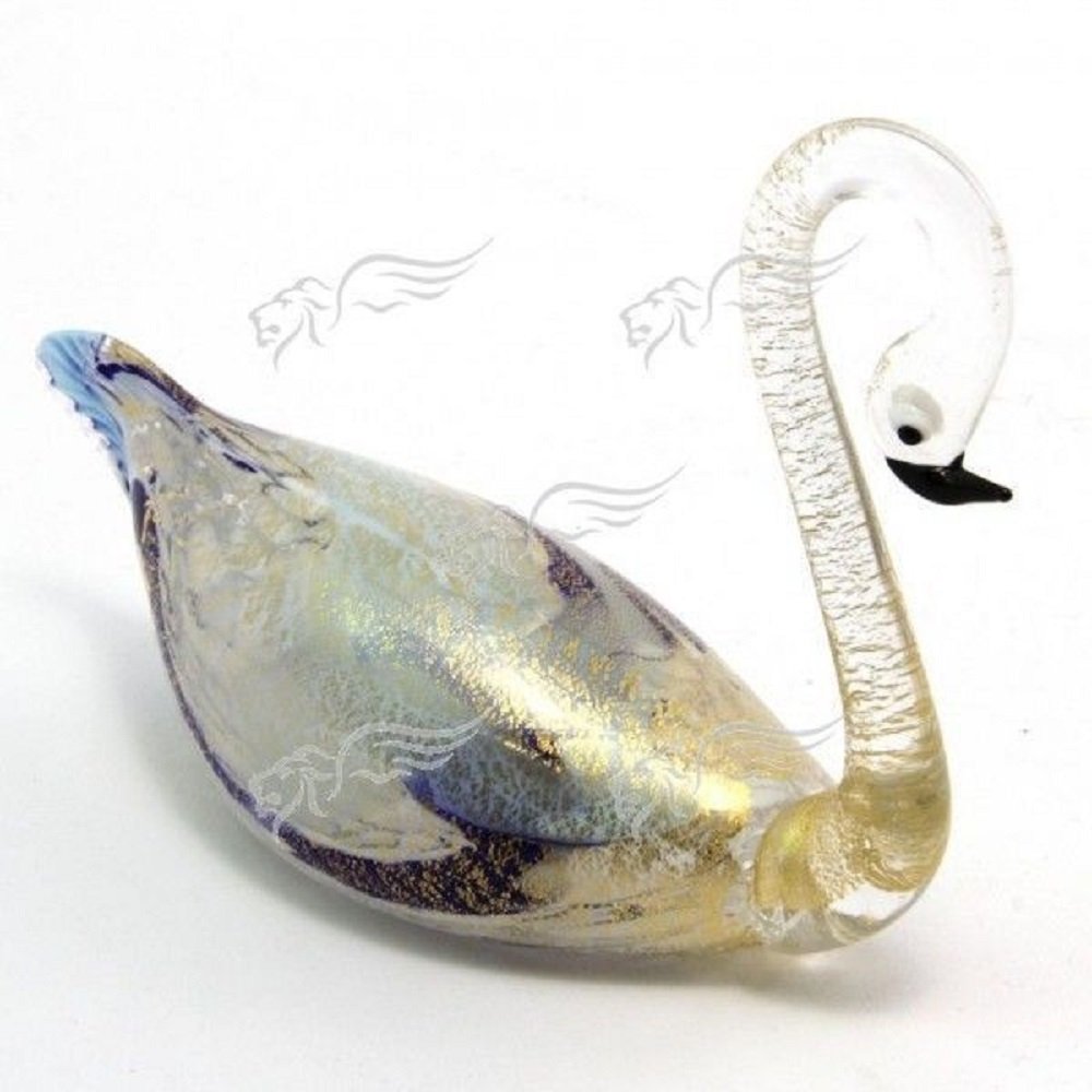 Vinciprova Le Gemme di Venezia Sculpture Collection Swan G503 12x16 cm Murano Glass Made in Italy