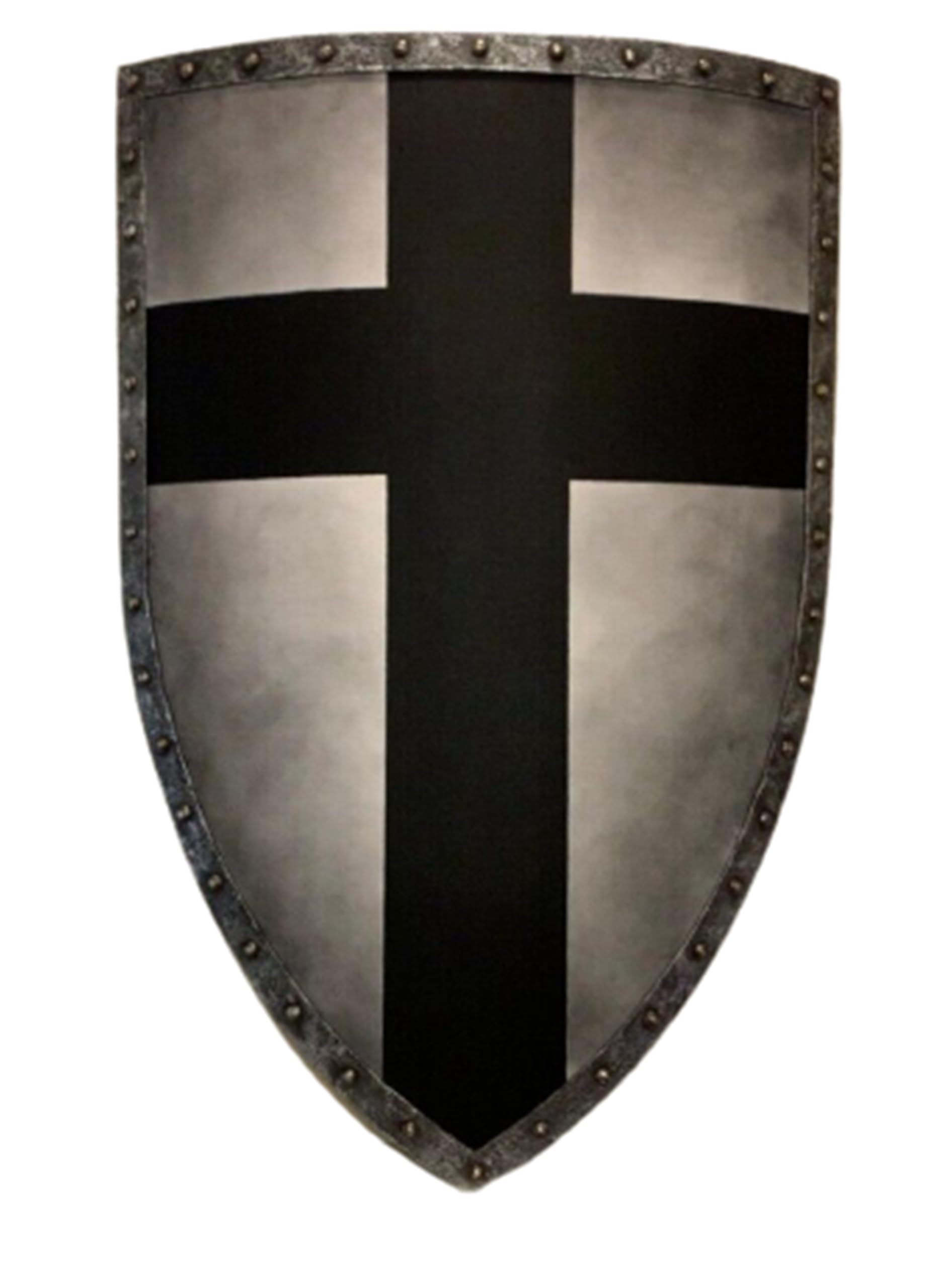 Średniowieczna zbroja, tarcza, stal, żelazny krzyż templariusza, tarcza, rycerz, tarcza bojowa, Cosplay, kostium SCA, LARP, pancerz, tarcza, Halloween