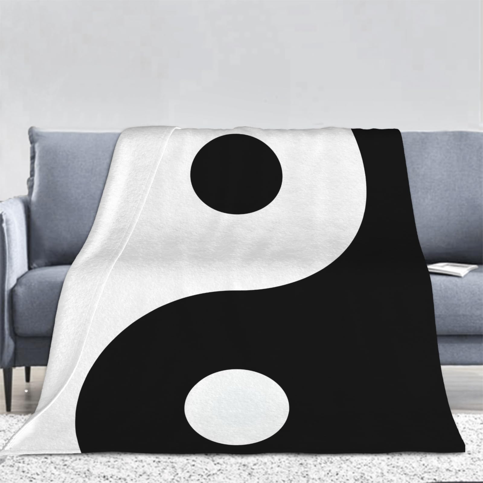 3D Ying Yang Throw Blanket, Cartoon Soft Fleece Blanket Throws for Bed, Bedroom, Sofa, Couch, Yoga, Camping, Car and Outdoor Travel 150x200 cm