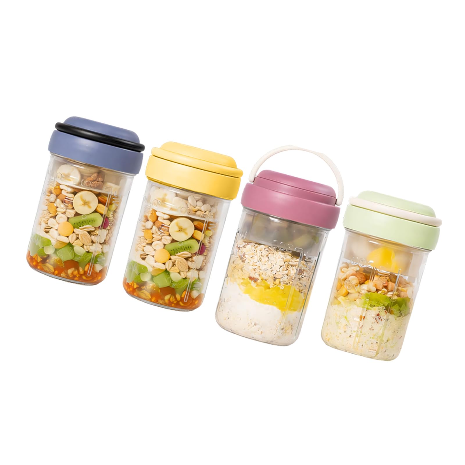 ljhnba Of 4/2 Spill Safe Food Containers with Built in Spoons Ideal for Snacks Gym Picnics Portable Breakfast Container