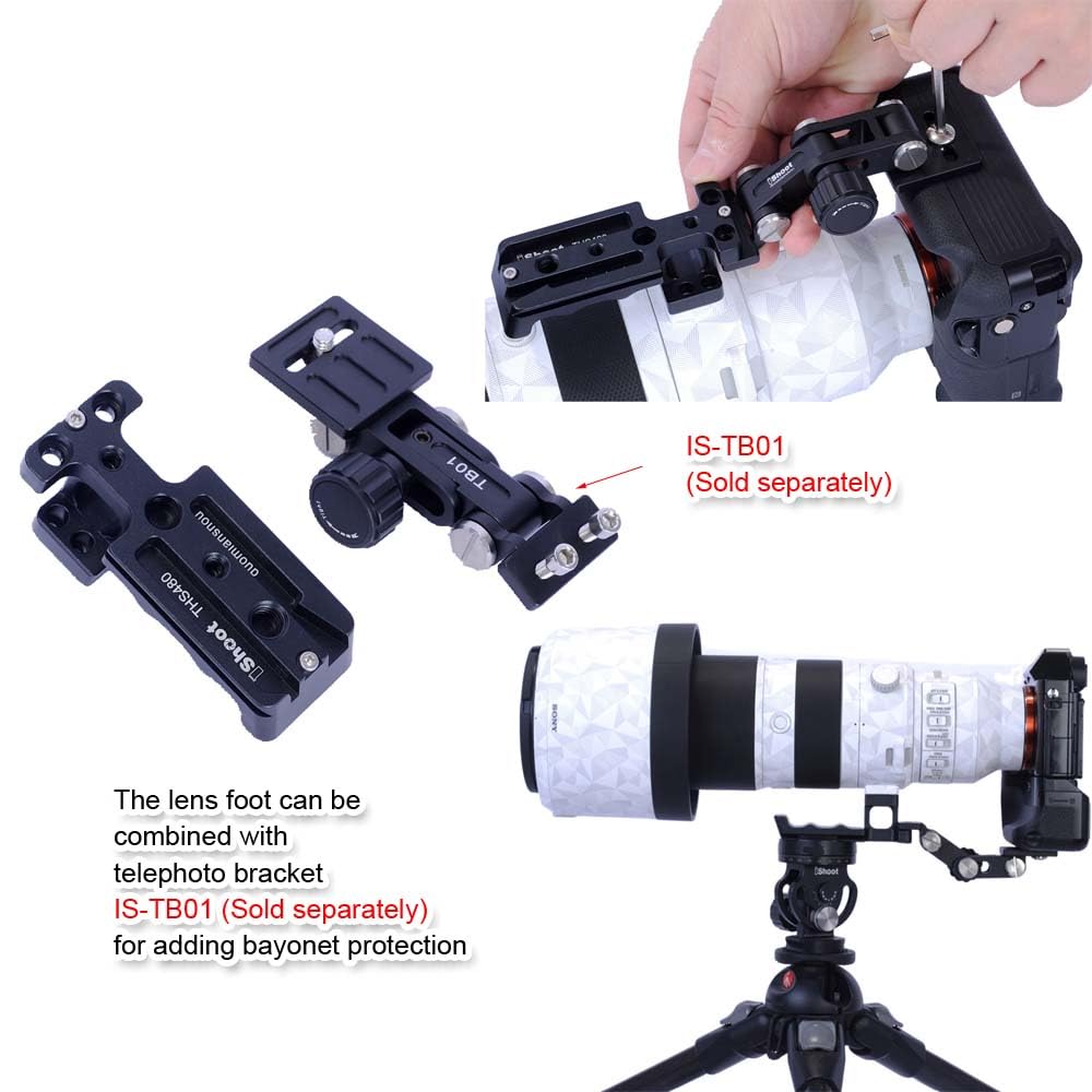 iShoot Soporte de repuesto para collar de lente, base de anillo de montaje para trípode compatible con Sony FE 400-800 mm F6.3-8 G, soporte de soporte Arca-Swiss Fit placa de liberación rápida para