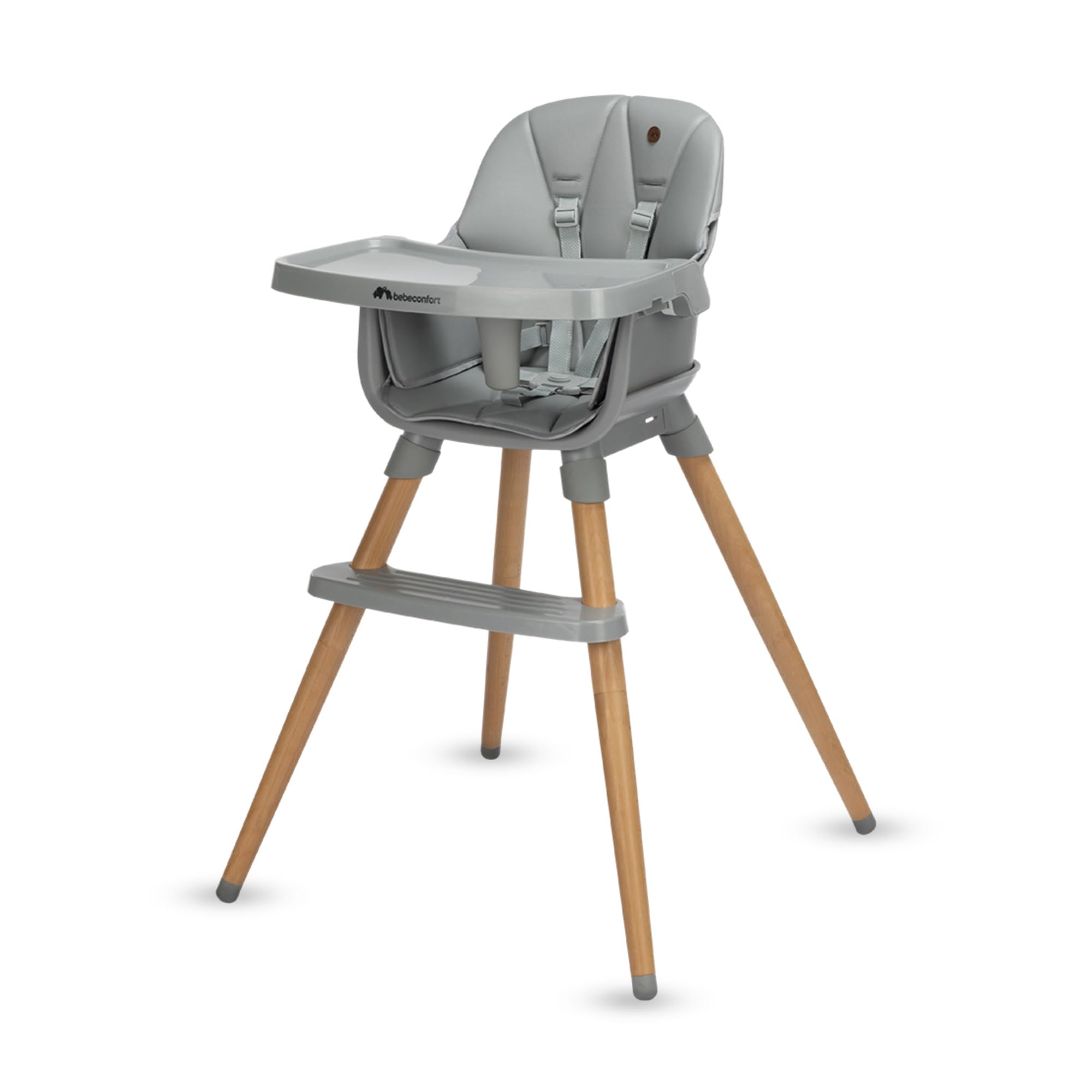 Bebeconfort Avista 2, chaise haute 4 en 1, chaise haute bébé évolutive, rehausseur, chaise pour repas, chaise enfant, 6 mois - 14 ans (9-​60 kg), coussins rembourrés, tablette réglable, Tinted Grey