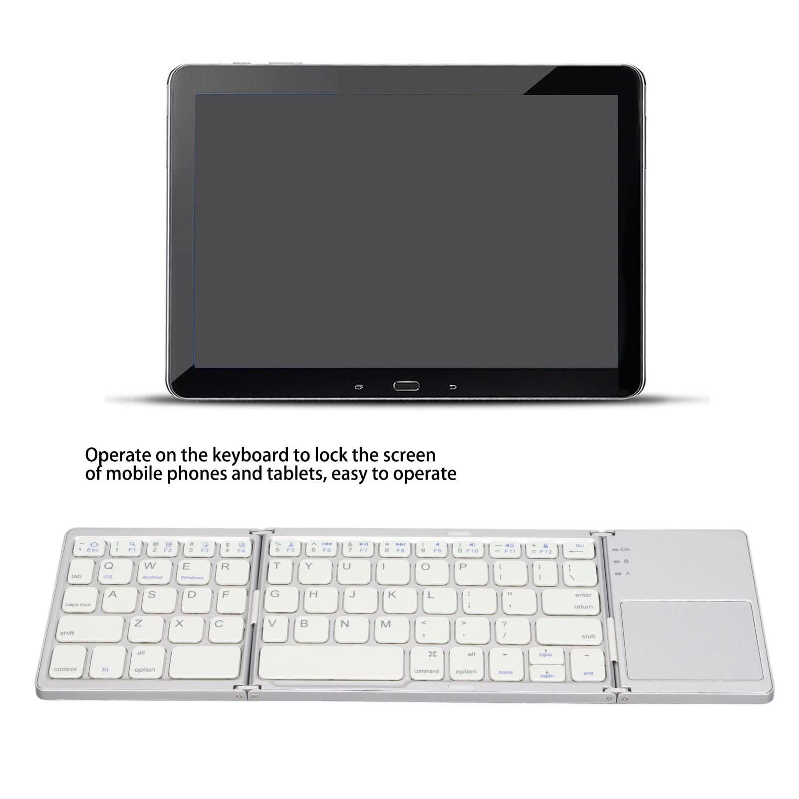 Amazon | 折りたたみ式ワイヤレスキーボード、ロック画面機能3