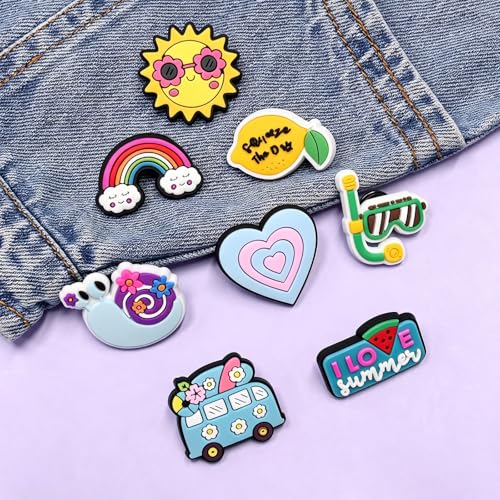 Image of Cute Pins Bulk, Funny Lapel Badge Pins Rubber Brooch Pins for Backpacks, Hats, Bags