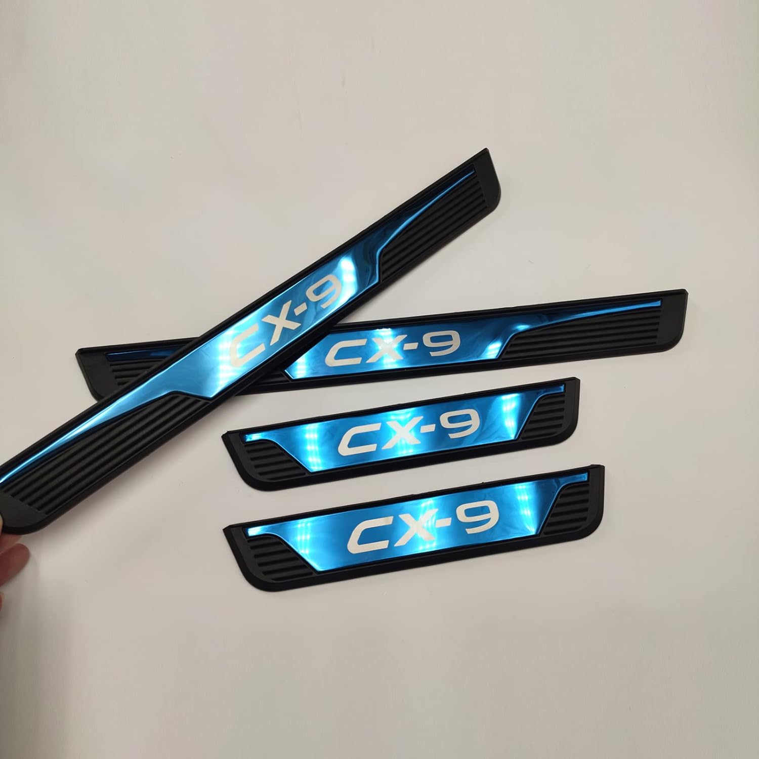 GZBFTDH Car Door Entry Guard, for Mazda cx-9 cx9 2017-2022-2026 Accessories, Auto Door Sill Protector Stainless Steel with abs Kick Panels Scuff Plate