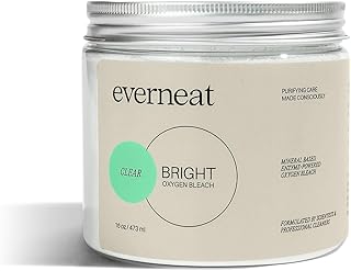 Everneat Bright Oxygen Bleach | Oxygen + Enzyme Booster with Phosphodiesterase | Non-Chlorine, Fragrance-Free, Refillable | Brightens Whites, Lifts Stains, Deodorizes Naturally (16oz Jar)