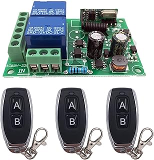 Automatic Gate Opener 433MHz Universal Wireless Remote Control AC Relay Receiver and Transmitter for Universal Garage Door and Gate Control Single Swing Gate Operator (Color : 1RC 3B, Size : One Siz