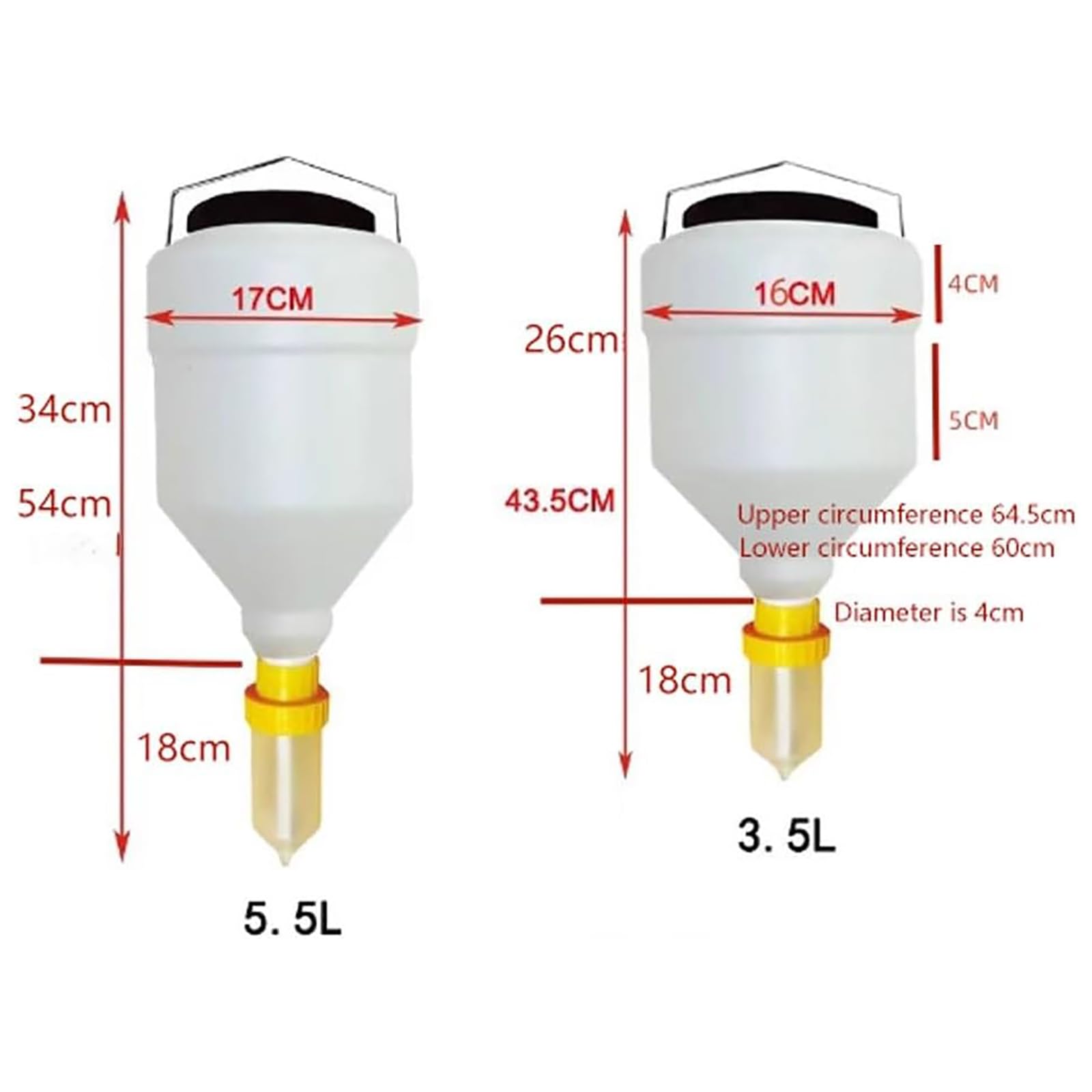 Botella de dispensador de salsa, botella de exprimización de especias para colgar, 3.5 l/5.5 L, adecuado para alimentos como salsas de catering, tomates, mostaza, salsa marrón y mermelada,5.5L