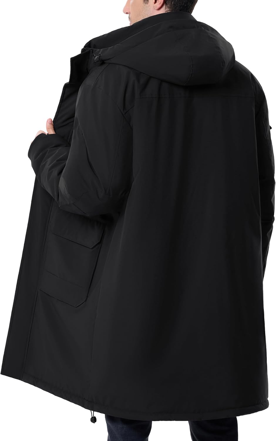 Men's Winter Coat Long Hooded Puffer Jacket Warm Thicken Water Resistant Down Outerwear Windbreaker Parka - Image 4