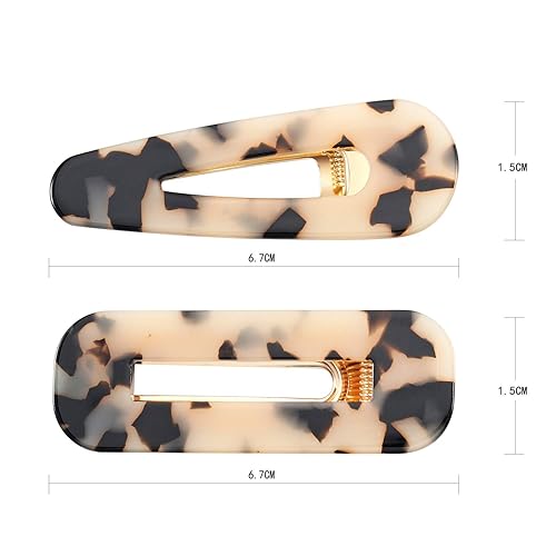 Miniatura 3 de 12 pinzas para el cabello de resina acrílica, pinzas geométricas de cocodrilo, pasadores acrílicos coloridos para mujeres, adolescentes y niñas,