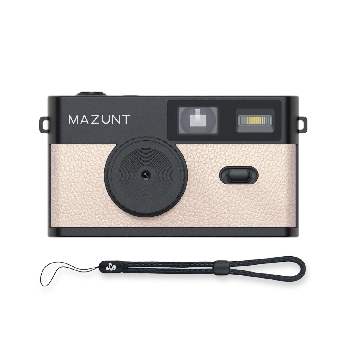 Retro Digital-Kamera, 12 MP, bildschirmfreie Vintage-Kamera mit 4 Filtern, Einwegkamera-Ersatz, inkl. 8 GB SD-Karte für tausende Fotos, beige