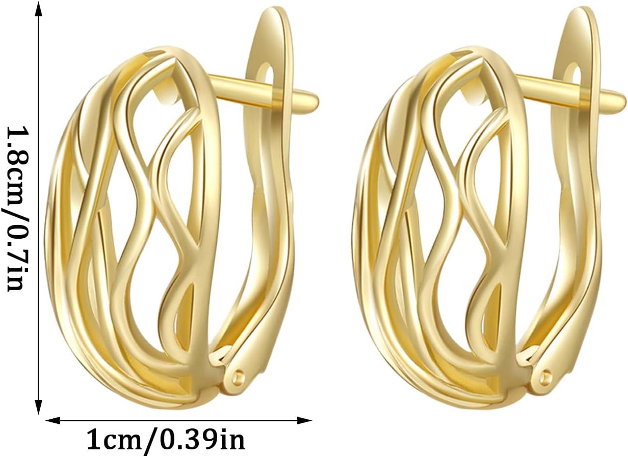 Ear Studs Rattan Cutout Pattern Earrings for Teen Girls Minimalist Piercing Studs Trendy Earrings Rose Gold Studs Men's and Women's Women's Jewelry