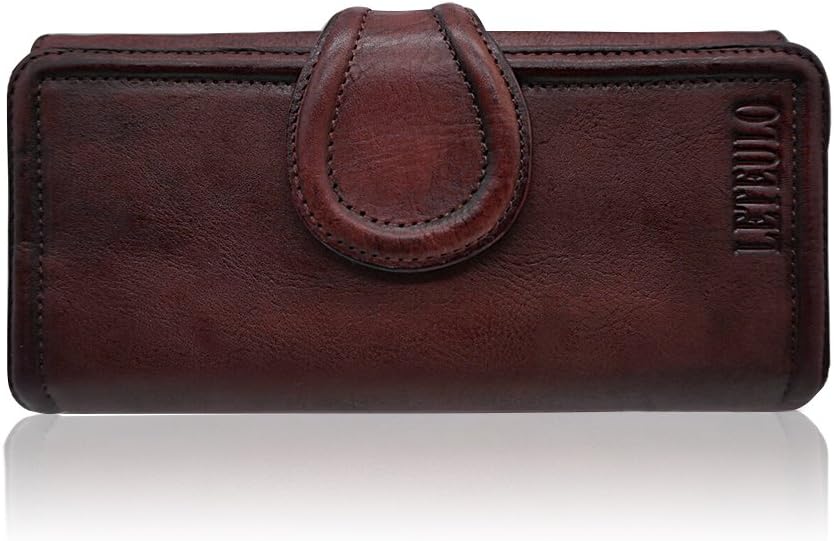 LETEULO Womens Wallet Leather Card Holder Designer Clutch Wallet Purse with Zipper Pocket