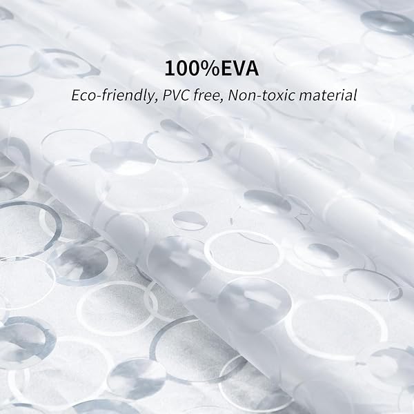 WELTRXE Shower Curtain Liner with Magnets, Shower Curtains Waterproof for Bathroom, Heavy Duty Shower Liner, Bathroom Curtains 72x72 Inch - 2