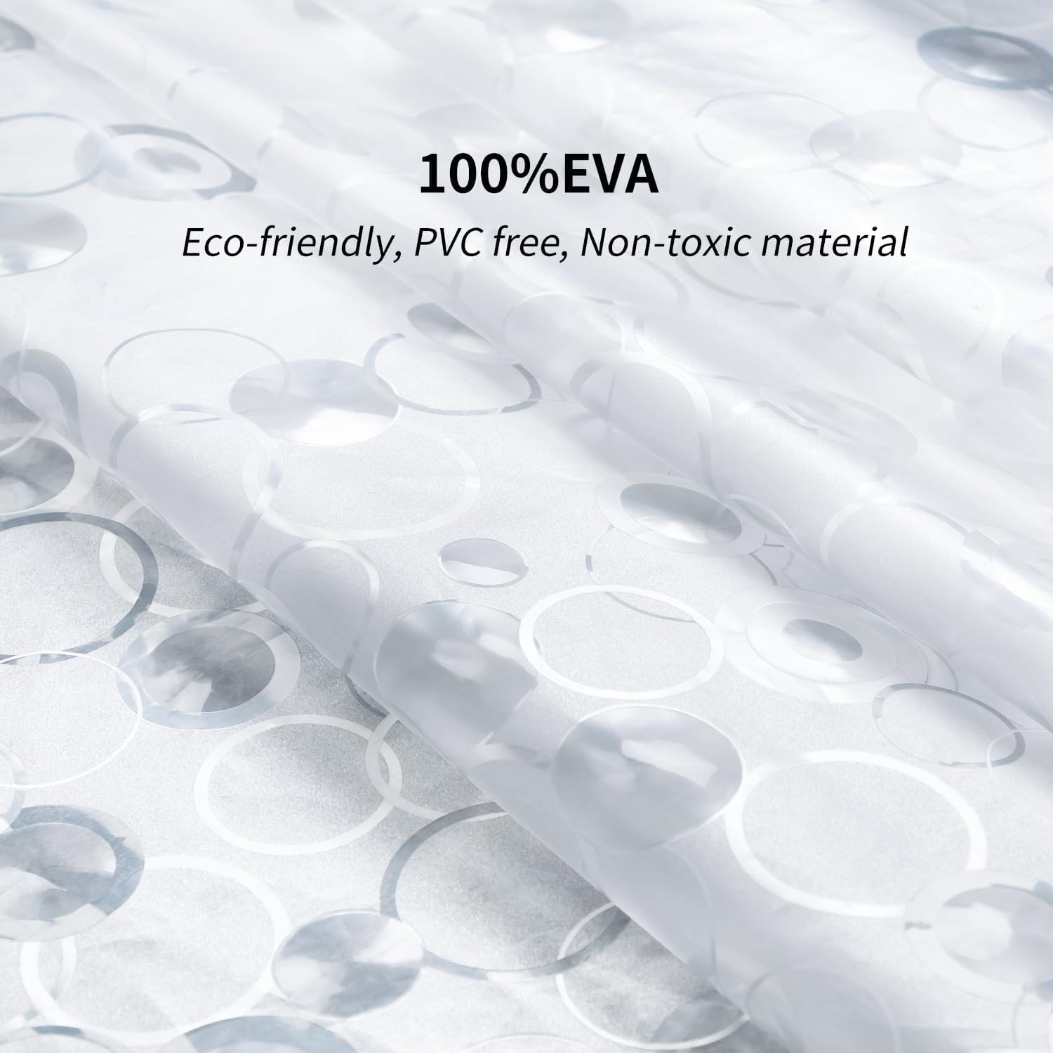 WELTRXE Shower Curtain Liner with Magnets, Shower Curtains Waterproof for Bathroom, Heavy Duty Shower Liner, Bathroom Curtains 72x72 Inch - 2