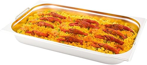 Miniatura 6 de Sartén de mesa de vapor de tamaño medio con asas plegables, fácil de insertar y quitar, 4 pulgadas de profundidad, antiatascos, acero inoxidable,