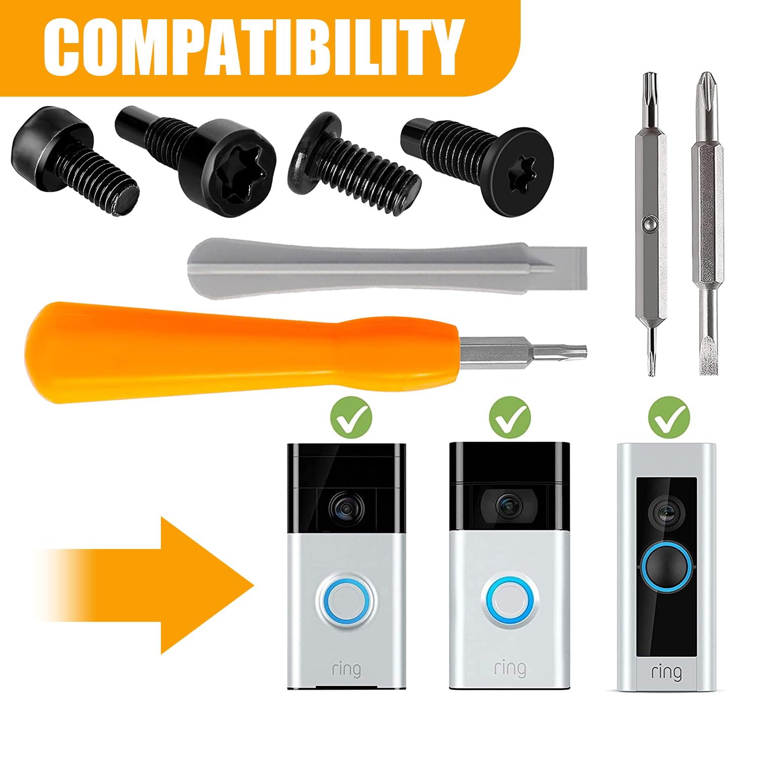 Kit De Remplacement Pour Sonnette Ring – 40 Pièces En Zinc Plaqué