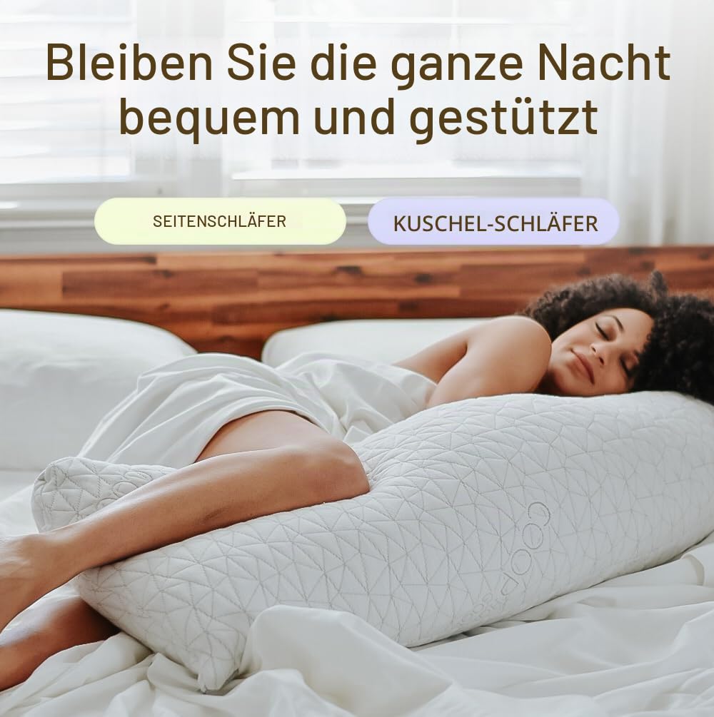Coop Home Goods Waren 20 X 54-Zoll geschreddert Speicher Körper Schaumkissen mit Bambus abgeleitet, Viskose und Polyester Mischung Abdeckung