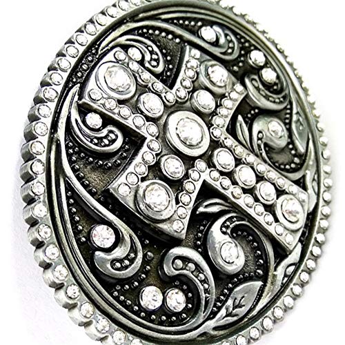 American Western Religious Keltic Cross Belt Buckle Rhinestone Flower Engraving Cowboy Belts Buckles #TOP3