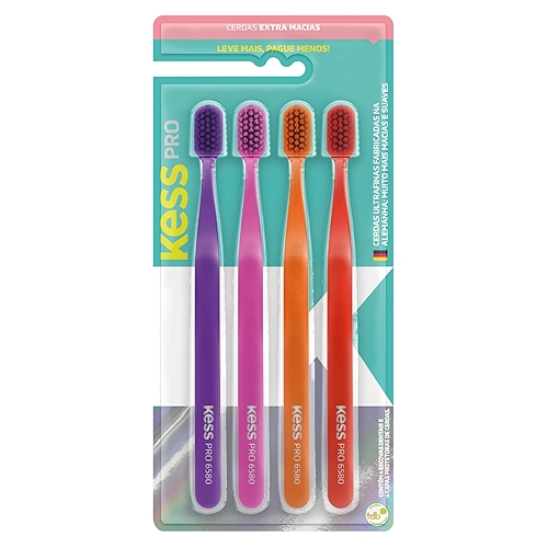 KESS PACK COM 4 ESCOVAS DENTAIS PRO EXTRA MACIAS