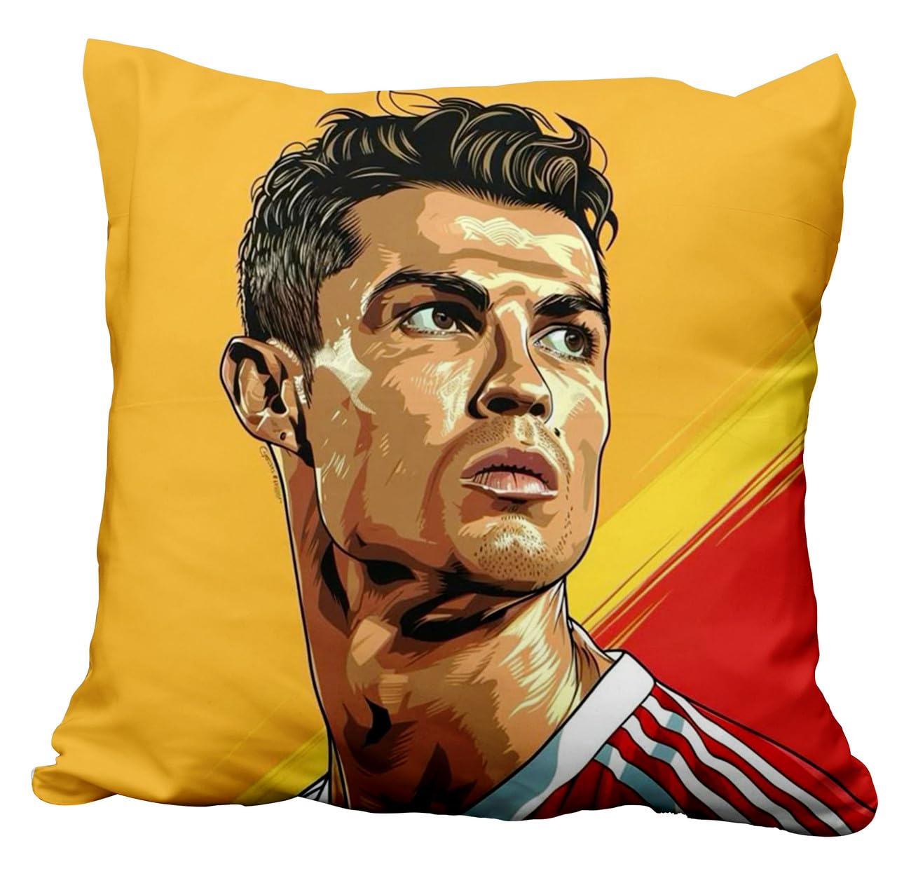 Cristiano Ronaldo CR7 Printed Cushion Pillow with Cover | 12x12 Inch Square Decorative Pillow for Football Fans & Kids Room(PC-68)-image-45
