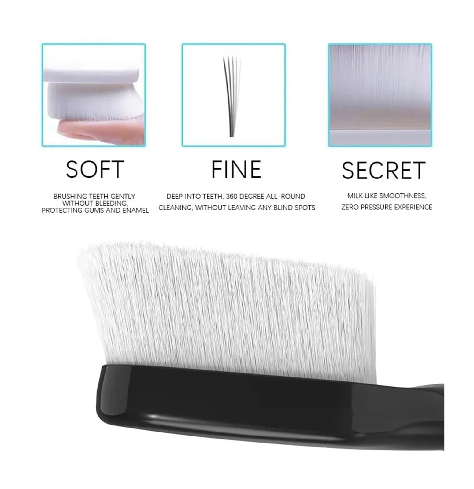 2/4 Uds. Cabezales de cepillo de dientes Ultra finos Nano suaves for el cuidado de las encías sensibles for Sonicare HX3 HX6 HX9 6780 3014 mangos(4PCS (2 colors))
