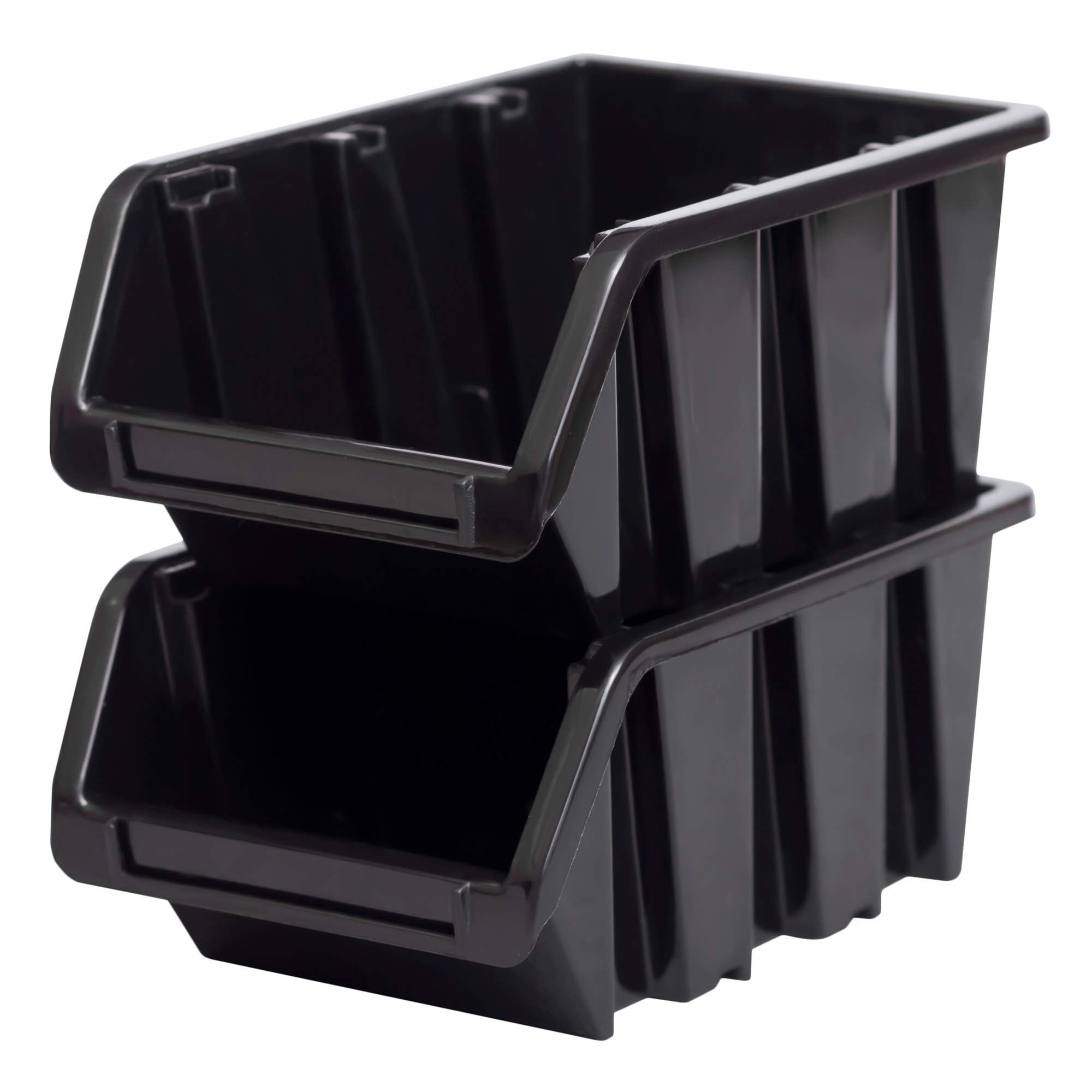 botle 100 x stapelboxen, werkplaats, garage, opbergdozen, stapelboxen, 120 x 195 x 90 mm, antraciet, stapelkisten, kunststof opbergdozen, stapelbaar