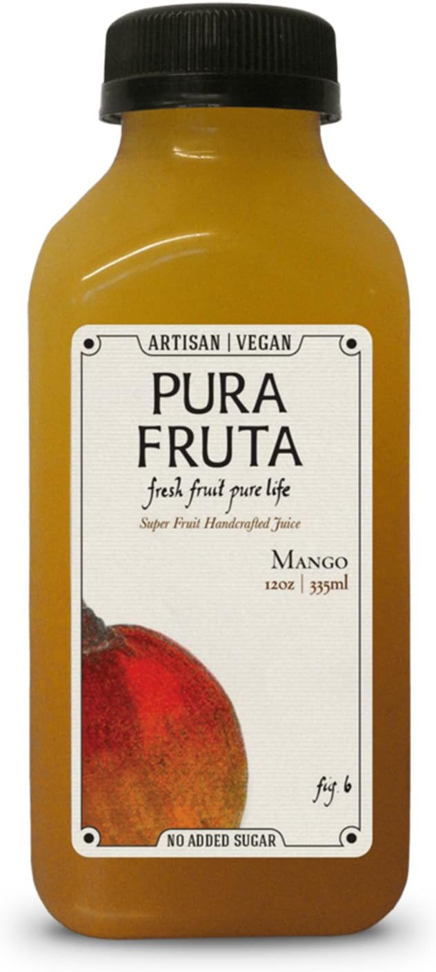 Pura Fruta, Cold-Pressed Mango Juice 12oz., Pack of 12