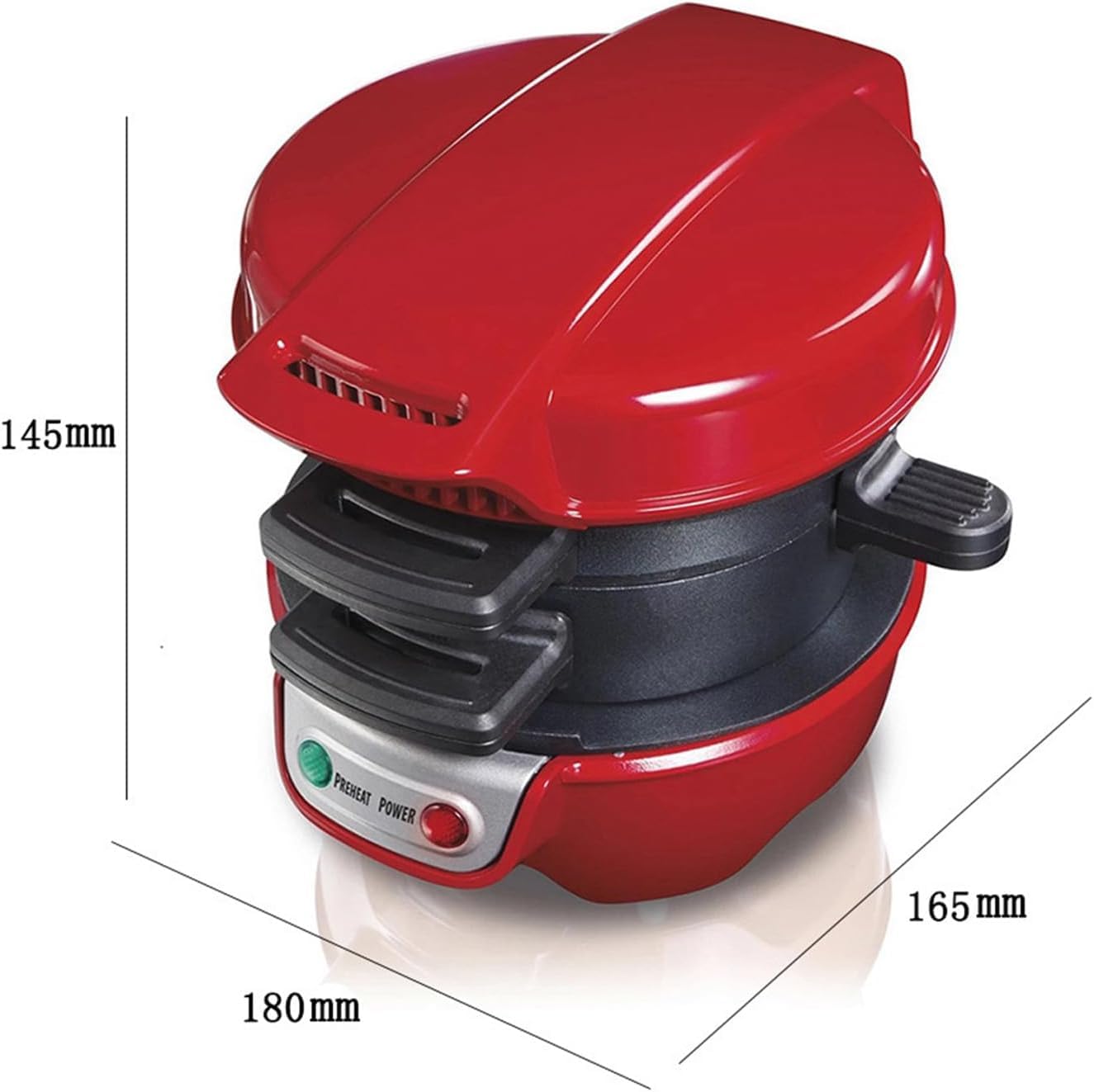 Kimbatex Kitchen Hamburguesera Eléctrica, Máquina para Hamburguesas y Sándwiches, 18x16,5x14,5 cm, Rojo